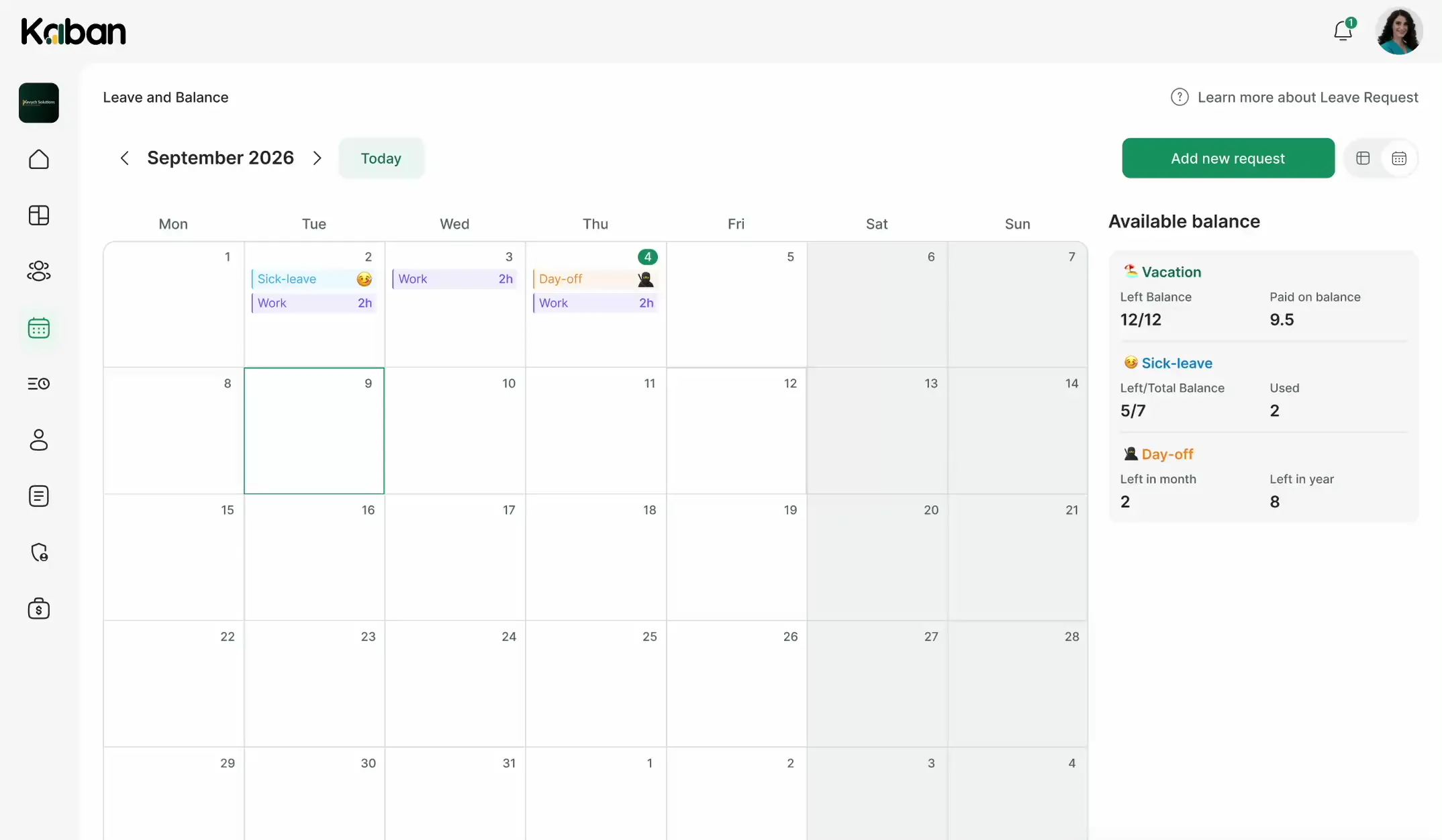 Preview of the Kaban product dashboard