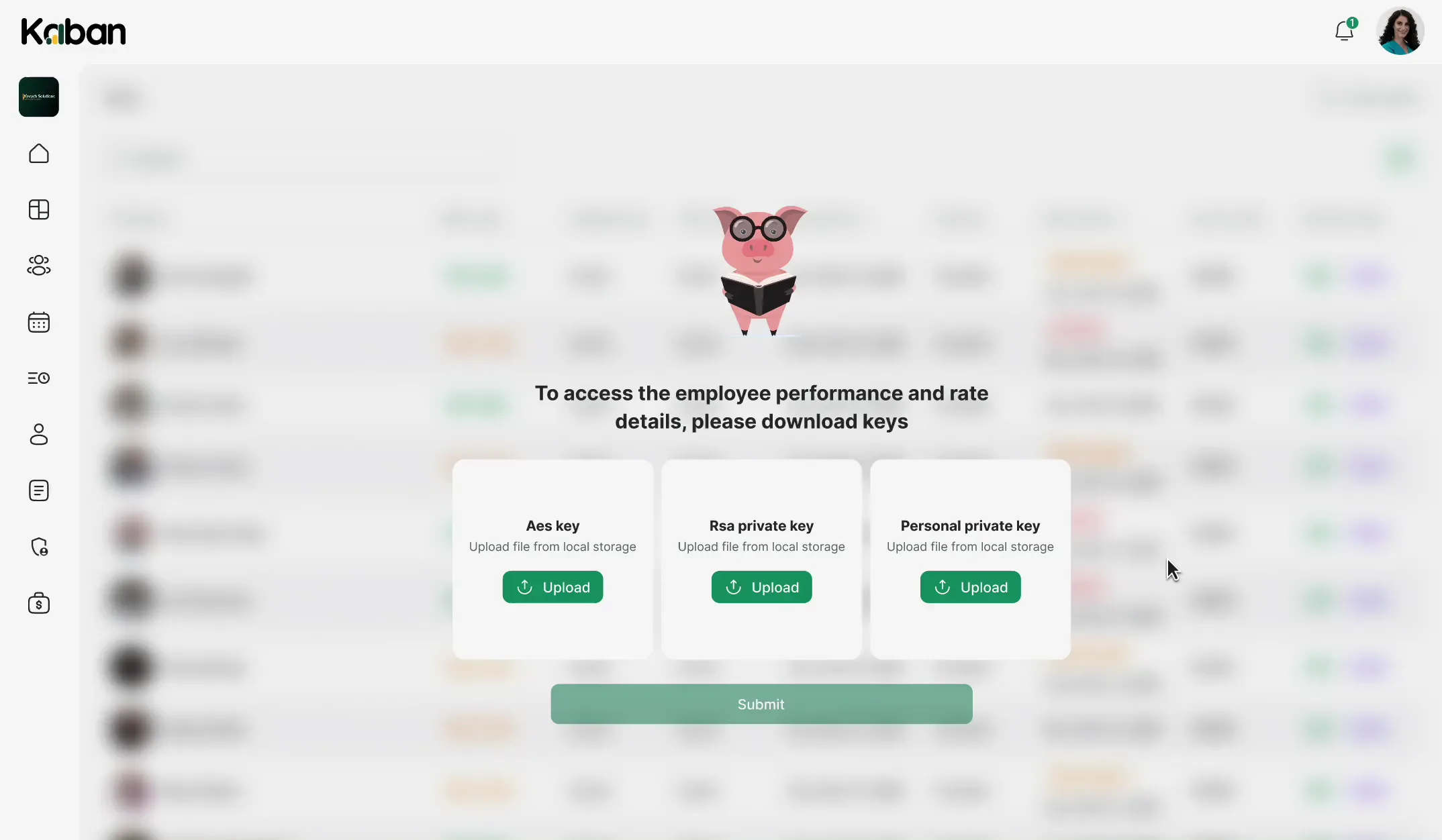Preview of the Kaban product dashboard